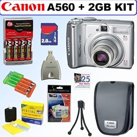 Canon PowerShot A560 7.1MP Digital Camera + 2GB Deluxe Accessory Kit