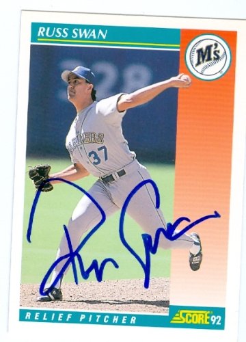 Russ Swan Autographed/Hand Signed baseball card (Seattle Mariners) 1992 Score #281 (67)