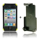 splash KLUTZ Case + Belt Clip Holster Combo for iPhone 4 (Black/Yellow)