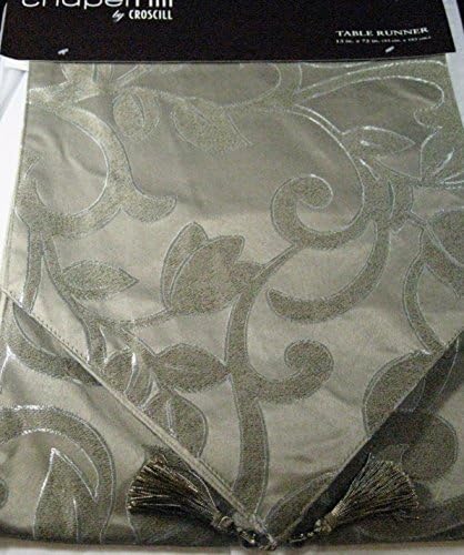 Chapel Hill Table Runner By Croscill - Brisbane/Taupe-Gray -13" X 72" -100% Polyster