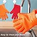 Homar 3 Colors Heat Resistant BBQ Grilling Gloves Oven Mitten Set - Best in Protective Mitts & Potholders - Silicone Baking & Outdoor Cooking Gloves One Size Fits All Perfect for Men & Women (Orange)