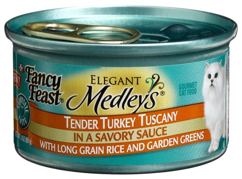 Fancy Feast Elegant Medleys Tender Turkey Tuscany in a Savory Sauce, 3-Ounce Cans (Pack of 24)