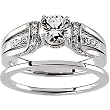 14K White Gold Diamond Wedding Set Semimount - 0.25 Ct. - CENTER STONE NOT INCLUDED