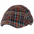 Cotton Scottish Plaid Ivy Cabbie Hat Brown with Orange & Blue M/L