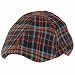 Cotton Scottish Plaid Ivy Cabbie Hat Brown with Orange & Blue M/L
