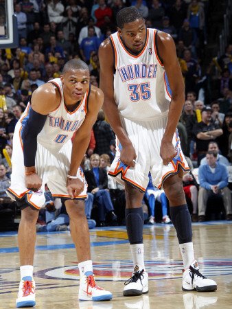 New Orleans Hornets v Oklahoma City Thunder: XX and XX Photographic Poster Print by Layne Murdoch, 9x12