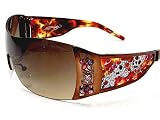Ed Hardy - ED HARDY EHS022 EHS-022 Cocoa Swarovski Vintage Tattoo Sunglasses  