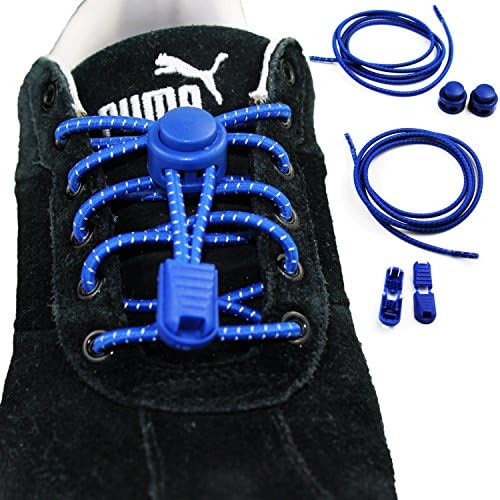 No Tie Shoelaces For Kids And Adults | No Tie Smart Laces | Stretch Shoe Strings | For Sneakers And Boots | Elastic Cord Shoe Laces (Blue)