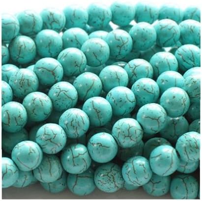 DUMAN Turquoise howlite round beads for DIY Jewelry Making (4mm, 16 inch strand)