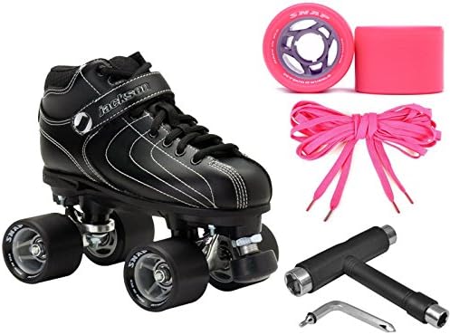 Black Jackson Vibe Quad Roller Speed Skate 4 Pc. Bundle (Mens 5 / Ladies 6)