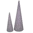 Glitter Tabletop Tree Set of 2 - Silver (5.25x16" and 3.5x10")