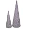 Glitter Tabletop Tree Set of 2 - Silver (5.25x16" and 3.5x10")