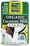 Native Forest Organic Light Coconut Milk, Reduced Fat, 13.5-Ounce Cans (Pack of 12)