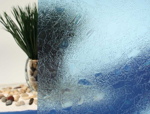 Blue Gems Cut Glass Static Cling Window Film, 35