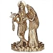 Lord Krishna and Radha Brass Sculpture Standing on Lotus