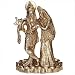 Lord Krishna and Radha Brass Sculpture Standing on Lotus