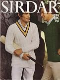 Sirdar Men's Cricket Sweater Knitting Pattern: To fit chest 32