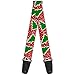 Buckle-Down Guitar Strap - Christmas Trees/Stars Red/White/Green - 2