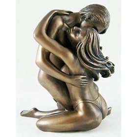 Golden Moment Nude Bronze Sculpture Of Couple Embraced - A Great Anniversary Wedding or Birthday Gift Idea