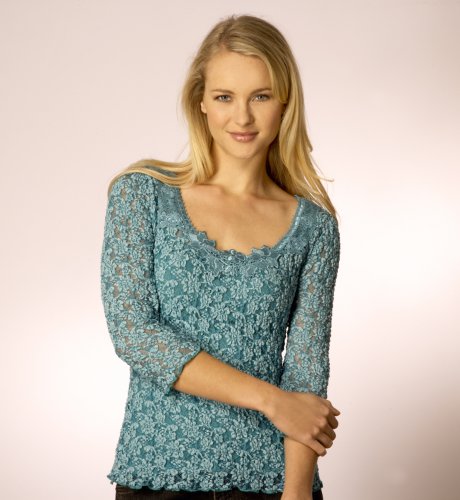 Per Una 3/4 Sleeve Floral Lace Top clothing