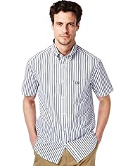 Blue Harbour Supersoft Pure Cotton Short Sleeve Double Striped Shirt