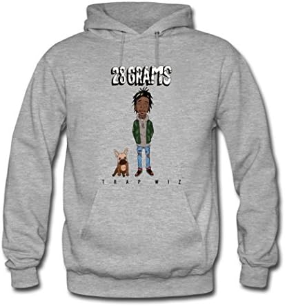 Gua9 Men's Refashion Cool Wiz Khalifa Pullover Design Sweatshirt Medium Gray