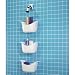 White hanging SHOWER CADDY 3 tiered baskets bath decor