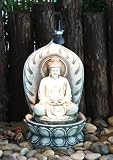 Buddha Statue Table Top Fountain w/ Halogen Light