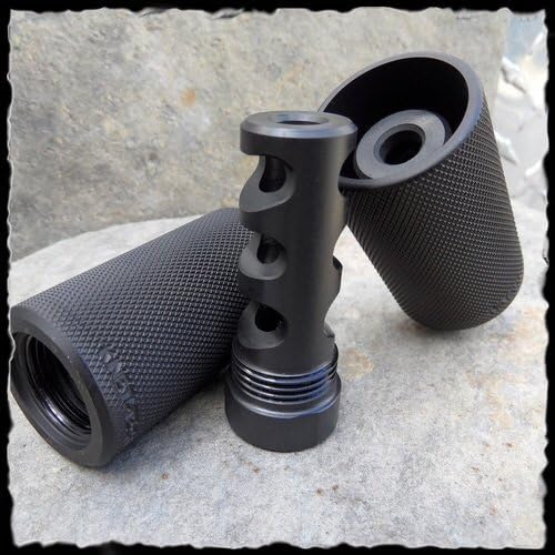 Kineti-Tech Muzzle Brake with Sound Redirect 1/2 X 28 brake with 13/16 X 16 threaded Sleeve