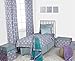 Bacati - Paisley Cotton Percale Girls Toddler Bedding (Lilac/Purple/Aqua Paisley, 4-Piece Toddler Bedding Set)