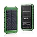 {Solar Charger with 2 USB Lamp}10000mah Dual USB Portable Charger Backup External Battery Pack ;Solar Panel/Solar Power Bank for iPhone 6 Plus 5S 5C 5 4S, iPod 5 4, Galaxy S6 S6 Edge S5 S4 S3 Note 4 3, LG G3, Nexus, HTC One M9, GPS, Tablets,Camera and Other USB Devices