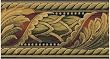 Tan & Scarlet Tapestry Acanthus Leaf Wallpaper Border