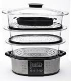 NEW TOASTESS TVS347 STEEL VEGETABLE STEAMER 3TIER DIGITAL OVAL - TVS347