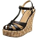 Miss Me Women's Heart-10 Peep Toe T-Strap Wedge