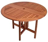 Arboria 8803285 Idlewild Outdoor Wood Celebration Drop Leaf Round Table