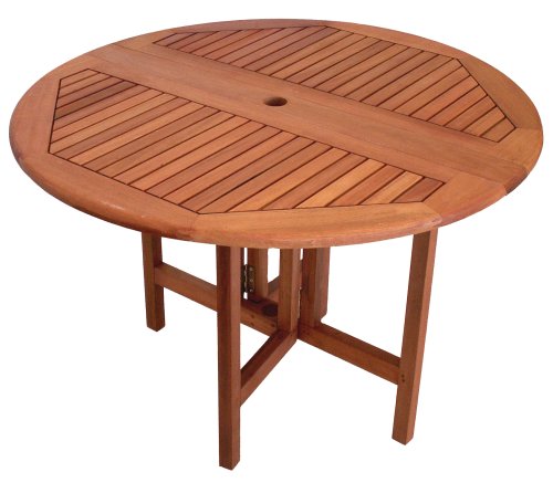 Arboria 8803285 Idlewild Outdoor Wood Celebration Drop Leaf Round Table