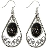 NCAA Vanderbilt Commodores Ladies Tear Drop Crystal Dangle Earrings -