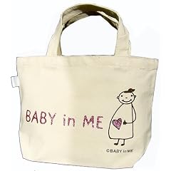 マタニティマークBABY in ME(ベイビーインミー）エコトートバッグS　オフホワイト