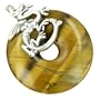 Dragon Protection Magic Amulet Tiger Eye Gemstone Silver Pendant
