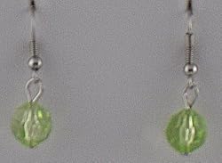 Lime Gem Cut Globes Earrings