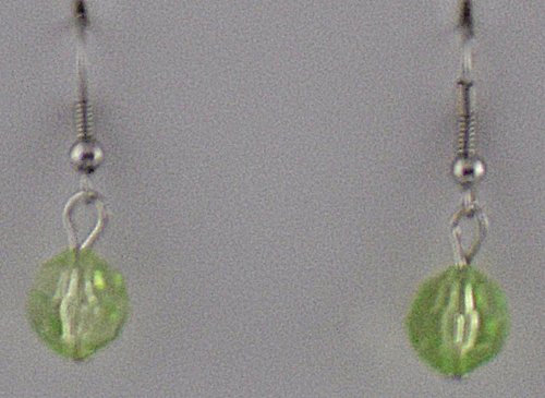 Lime Gem Cut Globes Earrings