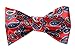 SetSense Men's Paisley Jacquard Woven Self Bow Tie Set One Size Red / Blue