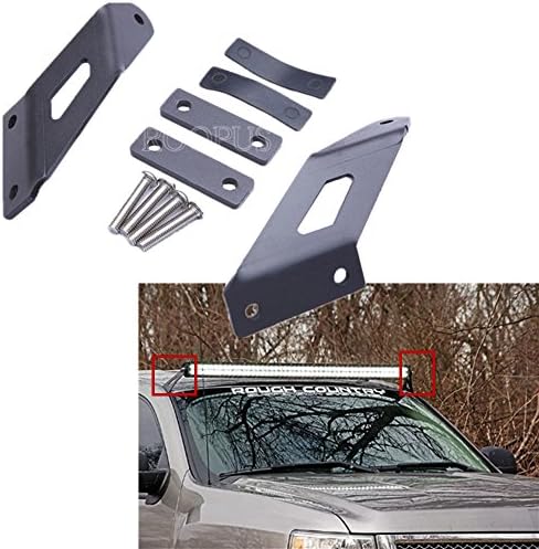 ROOPUS Windshield Mounting Brackets Universal Suit For Single Dual Led Work Light Combo Set For 2007-2012 4WD Jeep JK Wrangler