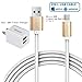 iPhone Charger, Dual USB Charger, Micro USB Cable, Gaoye Metal 2 in 1 Lightning Cable (6.6ft) 2 Meters [Apple MFi Certified] 8 Pin High Speed for iPhone iPad Samsung HTC LG Huawei Android Phones