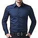 Paul Jones Men's Long Sleeve Slim Fit Dress Shirt Button Down Shirt Navy Blue (M)