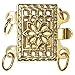 14k Gold Filled Classic Rectangular Flower Filigree 2-strand Pearl Box Clasp 11.5mm Connector Switch Bead