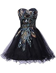 A-line Strapless Tulle Corset   Waistline  Sequined Lace-Up General Print Cocktail Short Sweetheart Evening Dress/Homecoming Dress/Bridesmaid Dress/Pageant Dress/Prom Dress/Party Dress/Wedding Dress/M