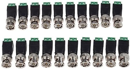 TMEZON 20Pcs Coax CAT5 To CCTV Coaxial Camera BNC Male Video Balun Connector