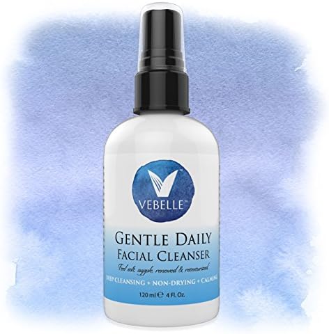 VEBELLE Gentle Daily Facial Cleanser by Anti Aging Company - Organic &amp; Natural Purifying Cleansing experience in this Non-foaming, Deep Cleaning, Non-drying Cleanser - 4oz