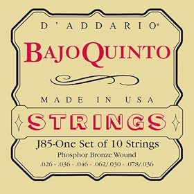 D'Addario Bajo Quinto Strings Set, Phosphor Bronze, 10 Strings